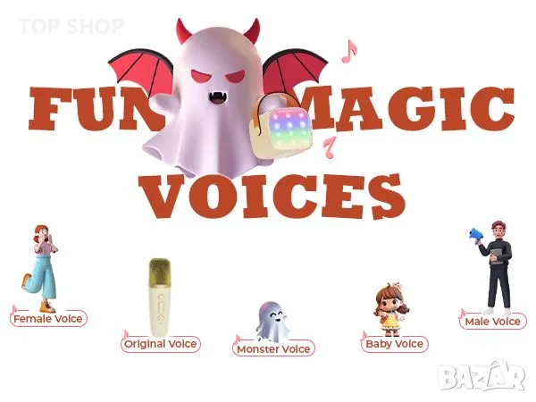 Мини караоке машина YLL с 2 безжични микрофона за деца и възрастни Bluetooth колонка, снимка 3 - Караоке - 48938420