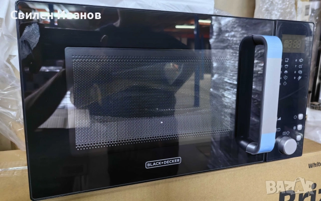 Микровълнова с грил Black+Decker – 23L, 900W, 9 автоматични програми, 5 нива на мощност и детска защ, снимка 3 - Микровълнови - 51506311