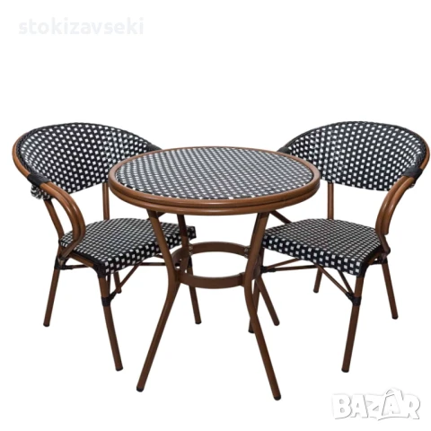 Градински комплект – маса с 2 стола, снимка 2 - Градински мебели, декорация  - 51220214