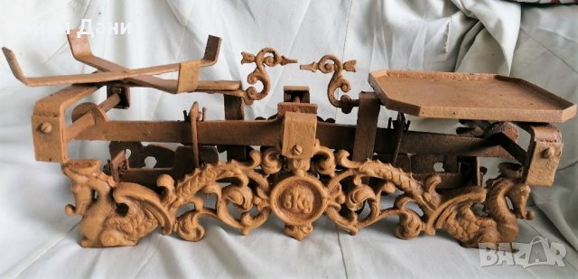 рядък стар кантар с дракони 5 кг охра, снимка 3 - Антикварни и старинни предмети - 36987407