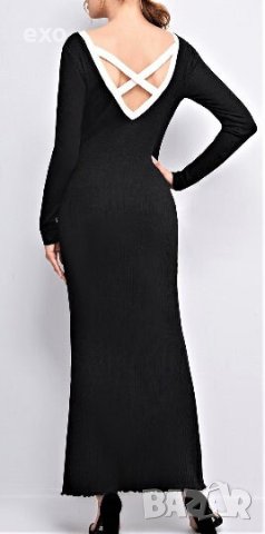 Макси черна рокля, Дълга черна рокля, Черна рокля, снимка 2 - Рокли - 43244001