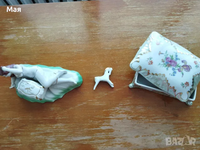 Антика ювелирна порцеланова кутия за бижута, снимка 15 - Антикварни и старинни предмети - 50371247