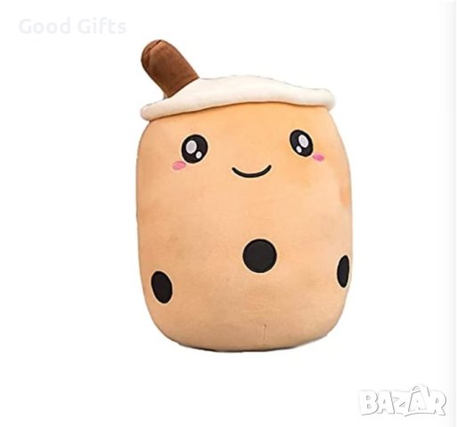 Сладка голяма плюшена възглавница Bubble Tea за деца, снимка 5 - Плюшени играчки - 42934015
