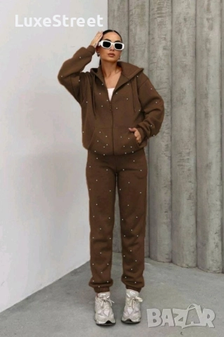 Дамски Ватирани Комплекти с Камъчета 🤍