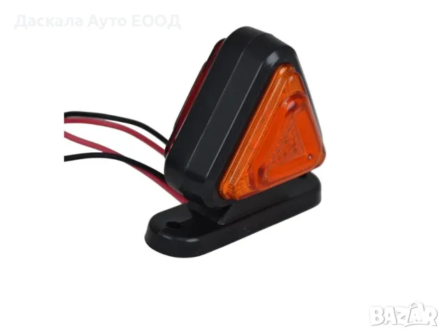 1бр. Триъгълно  ЛЕД LED рогче с 18 диода, червено-жълто, 12-24V, снимка 3 - Аксесоари и консумативи - 50280390