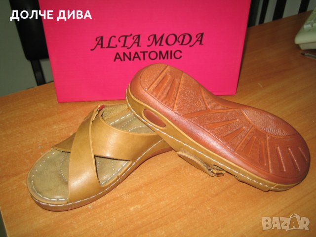 Дамски анатомични чехли м.8205-камел, снимка 4 - Чехли - 33024211