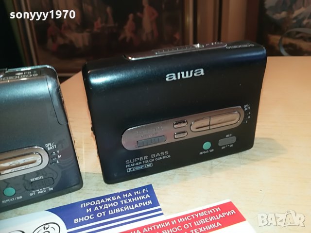 aiwa walkmen-made in singapore-mettal-2 броя, снимка 12 - MP3 и MP4 плеъри - 28436729