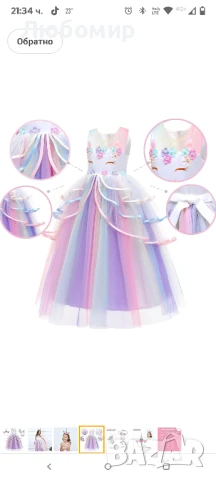 Сладка рокля с еднорог и изящни аксесоари с еднорог. 5-6 год, снимка 4 - Детски рокли и поли - 50578384