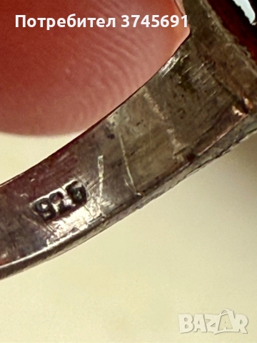 Античен руски пръстен сребро и кехлибар, снимка 4 - Пръстени - 48478119