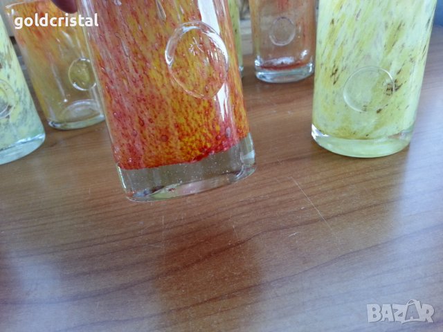 Стъклени чаши цветно стъкло , снимка 2 - Антикварни и старинни предмети - 38195299