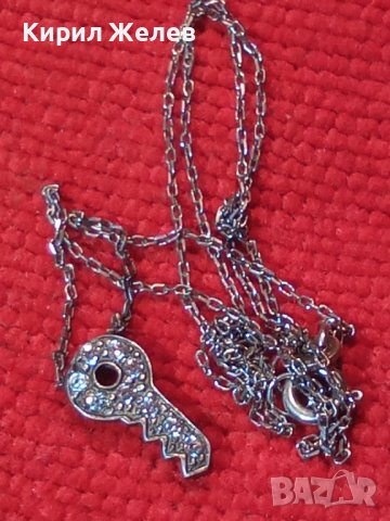 ФИНО СРЕБЪРНО КОЛИЕ - КЛЮЧЕ с ЦИРКОНИ и СРЕБЪРНА ВЕРИЖКА 925 АРТ БИЖУ 24654, снимка 13 - Колиета, медальони, синджири - 34635483