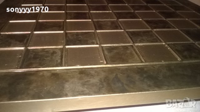 антика-маса за шах-с обков мед/месинг-37х37см-внос англия, снимка 8 - Колекции - 26346861