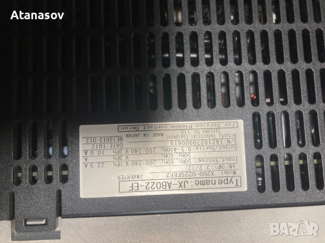 Честотен регуЧестотен регулатор (инвертор)OMRON- YASKAWA 2,2КW 230V, снимка 2 - Други машини и части - 52410712