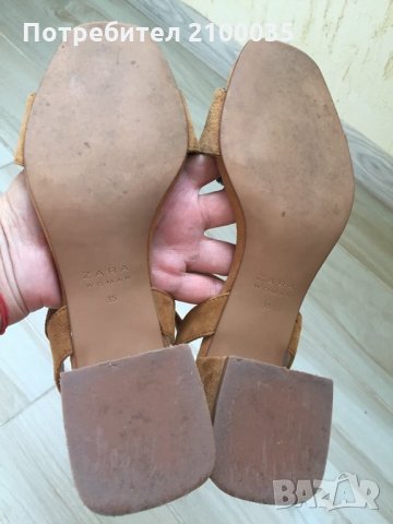 ZARA - Велурени дамски обувки, снимка 4 - Дамски обувки на ток - 32894813