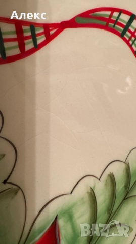 Голяма тортена коледна чиния, 33см Germany, снимка 6 - Чинии - 52536086