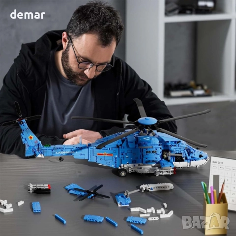 QLT QIAOLETONG Комплект за изграждане на военен хеликоптер, 1711 части, снимка 5 - Конструктори - 52636914