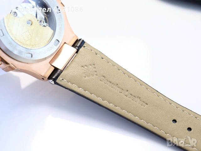 Механичен часовник Patek Philippe nautilus с кожена каишка, снимка 3 - Мъжки - 53013241