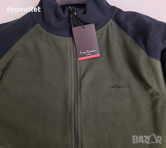 Pierre Cardin - Мъжко поларено горнище с цип Full Zip Fleece, Зелен, размери - L и XL., снимка 1 - Спортни дрехи, екипи - 39605972