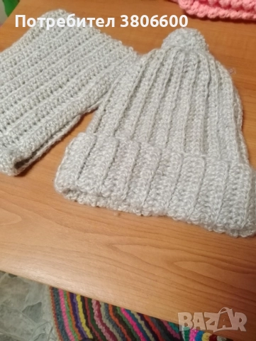Зимна топла шапка с шал, снимка 6 - Шапки - 52774509