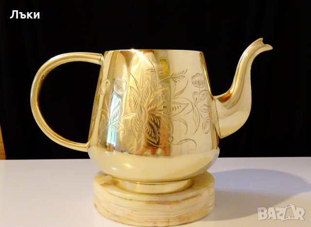 Чайник,кана Британска Индия,никелово сребро,маркировка. , снимка 2 - Антикварни и старинни предмети - 26433685