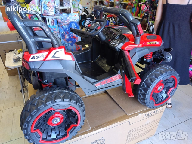 X двуместен акумулаторен джип JAKARTA 4x4 червен, снимка 9 - Детски велосипеди, триколки и коли - 53569424