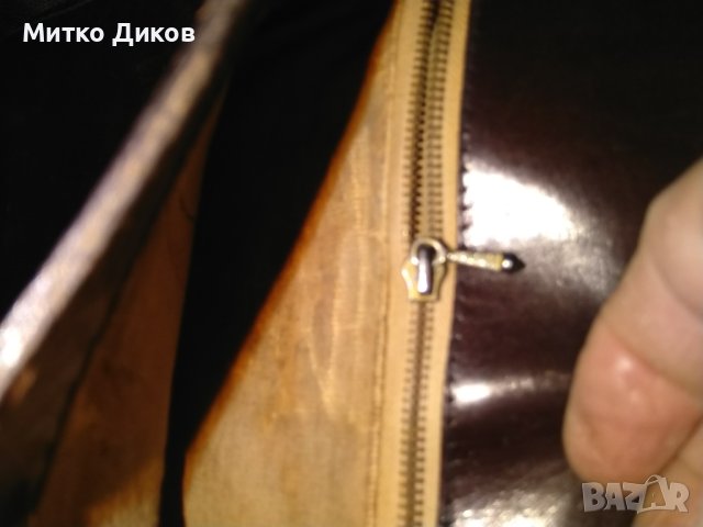 Тъмнокафява чанта естествена кожа за през рамо като командирска 250х195х60мм, снимка 12 - Чанти - 43050149