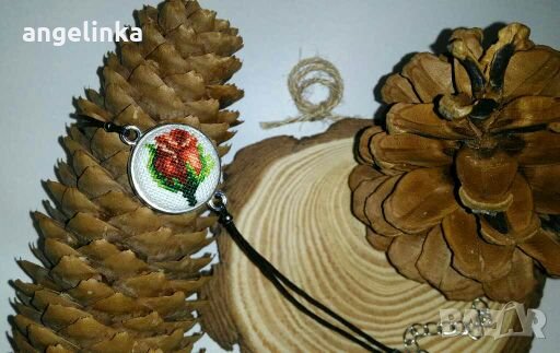 Бижута с шевици, бродерия, ръчна изработка, снимка 2 - Бижутерийни комплекти - 28155461