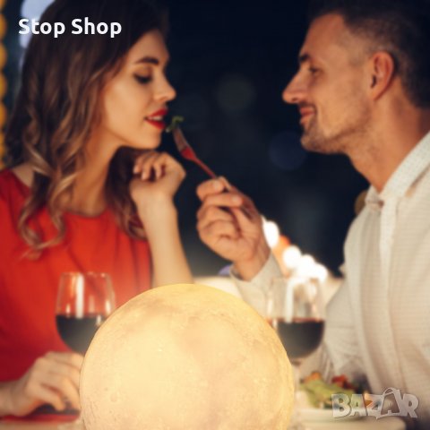 Лунна лампа 3D LED , снимка 4 - Декорация за дома - 39996345