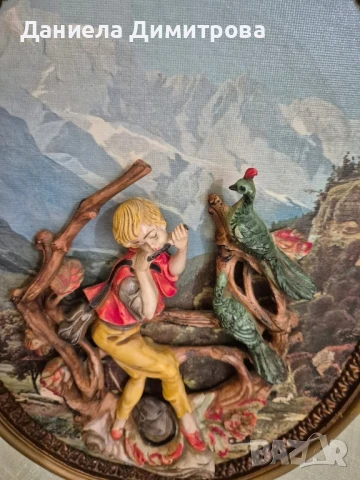 3Д стенна картина " Момчето с флейтата", Италия, снимка 6 - Картини - 50758930