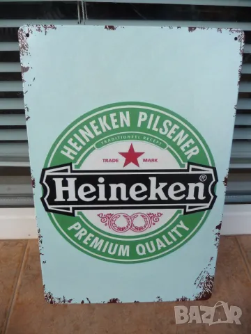 Метална табела бира Heineken Premium Quality Хайнекен бирите лого звезда