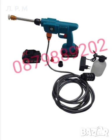 Акумулаторна водоструйка за почистване на автомобили с батерия и зарядно , снимка 3 - Аксесоари и консумативи - 50990917
