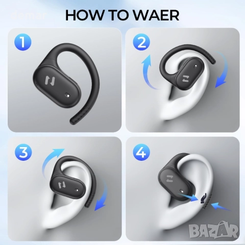 Havit OWS915 слушалки с отворени уши, безжични Bluetooth, IPX5, дълбок бас, 64 часа, снимка 9 - Безжични слушалки - 51933975