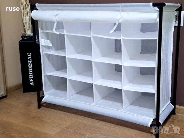 НОВИ! Текстилен шкаф органайзер за обувки 16 отделения 84х35х66см, снимка 6 - Шкафове - 44082228