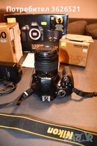 фотоапарат Nikon D3300, цял комплект с дефект на обектив, снимка 10 - Фотоапарати - 39481520