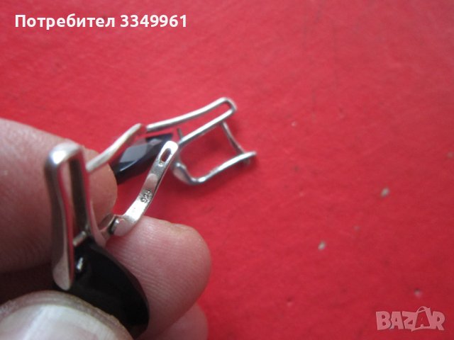 Уникални сребърни обеци 925 тъмно сини камъни, снимка 3 - Обеци - 36773204