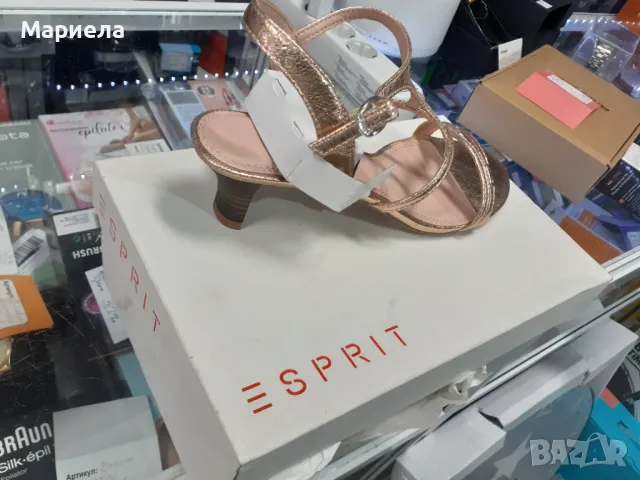 Последна бройка дамски сандали Esprit цвят шампанско розово , Нови дамски сандали 38 номер, снимка 2 - Сандали - 47854406
