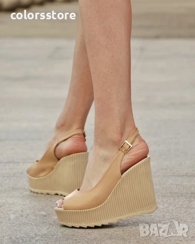 Сандали на платформа - бежова кожа - VDL80

, снимка 2 - Сандали - 50778184