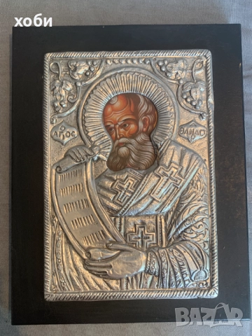 рисунка  икона Свети Атанасий., снимка 4 - Картини - 51152085
