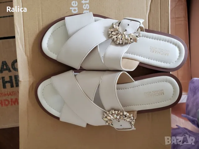 Michael Kors чехли естествена кожа, НОВИ, снимка 6 - Чехли - 47372614