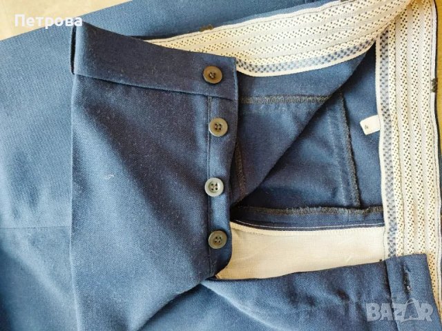 Мъжки панталон, нов, вълнена материя, тъмносин, снимка 3 - Панталони - 49761936