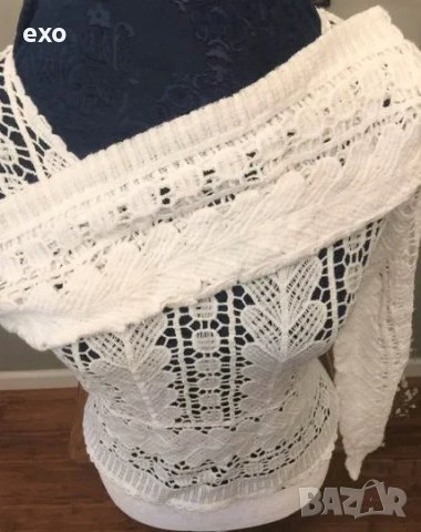 Фина блуза дантела, Бял топ дантела, Ефектен бял топ, снимка 3 - Блузи - 42991662