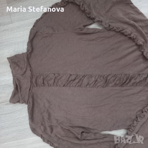 Кафява ефектна блуза , снимка 2 - Блузи с дълъг ръкав и пуловери - 35643736