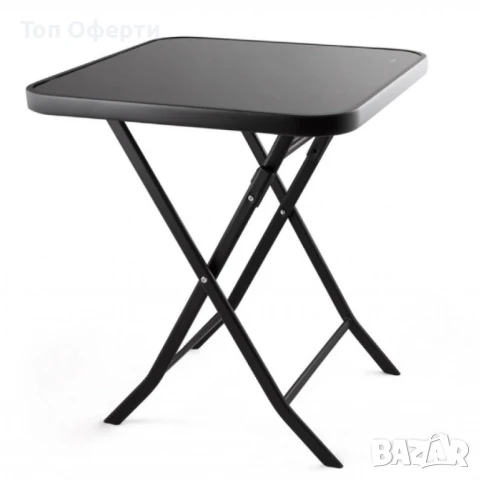 Сгъваема маса Muhler, със стъклен плот, снимка 3 - Маси - 50459276