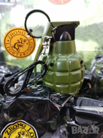 Запалка - граната. С ключодържател. Голям размер, ветроустойчива, червен пламък, снимка 2 - Запалки - 35599240