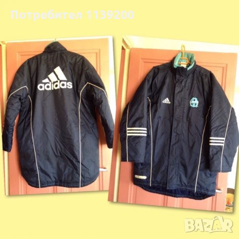 Мъжко зимно яке ADIDAS L оригинал тъмносин цвят, снимка 1 - Якета - 19647681