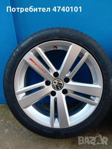 Оригинални алуминиеви джанти с гуми Volkswagen 205 50 17 ET39 7,0Jx17H2, снимка 2 - Гуми и джанти - 53511075