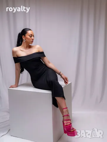 Елегантна черна дамска рокля 