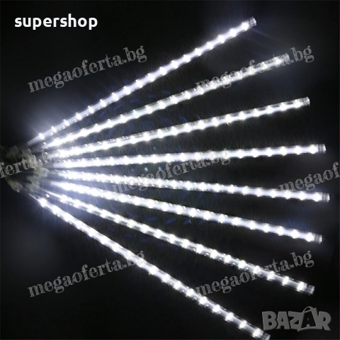 Светещи Лед Висулки Падащ Сняг за Коледна Украса 8Бр. х48см. , снимка 4 - Декорация за дома - 52297214