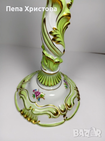 Свещник от унгарски порцелан Herend "Fancy Queen Victoria VBO", снимка 8 - Други - 51476455