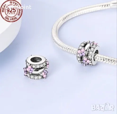 Сребърен талисман за Пандора, снимка 2 - Колиета, медальони, синджири - 49216696